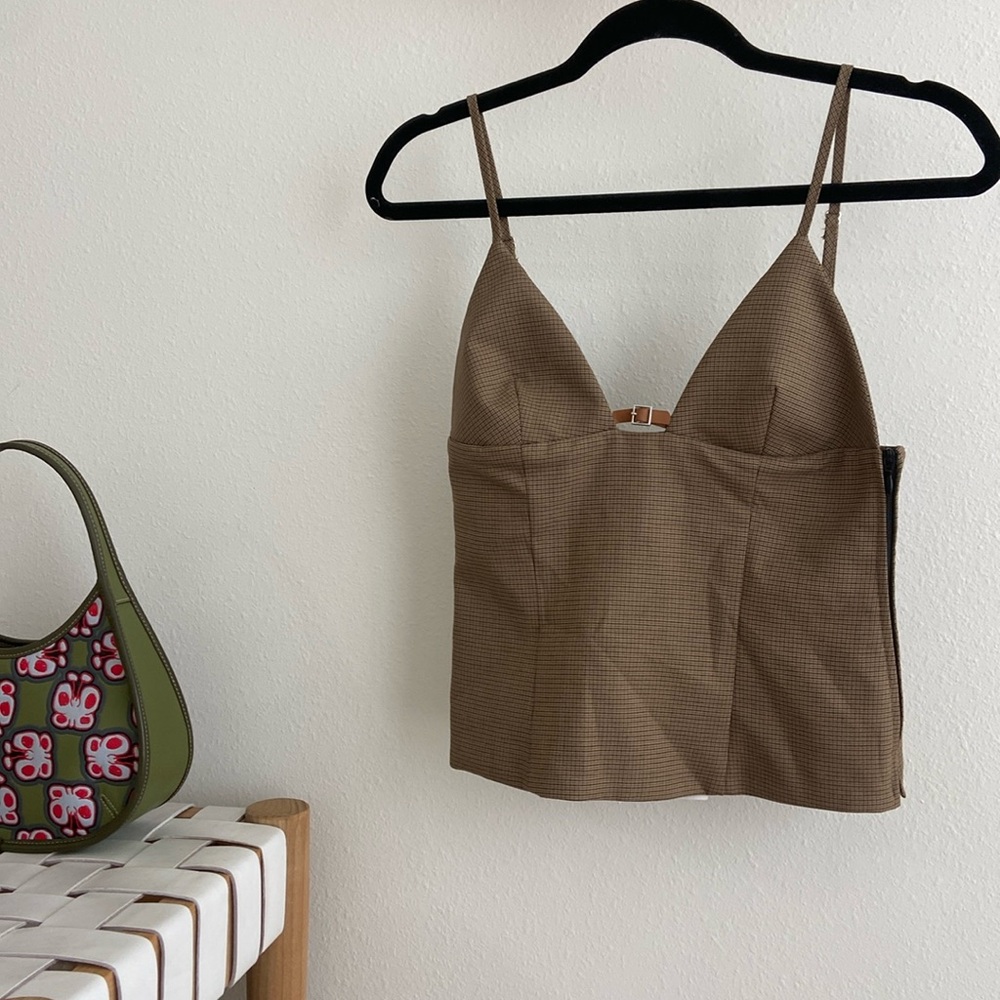 Zara vintage-feel tank with leather buckle detail